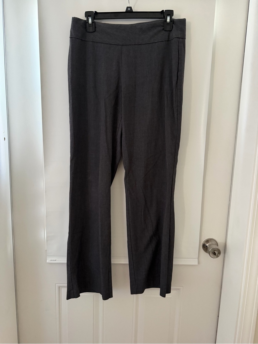 Roz & Ali Dark Charcoal Straight-Leg Pants